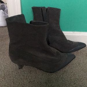 Gray boots with kitten heel!